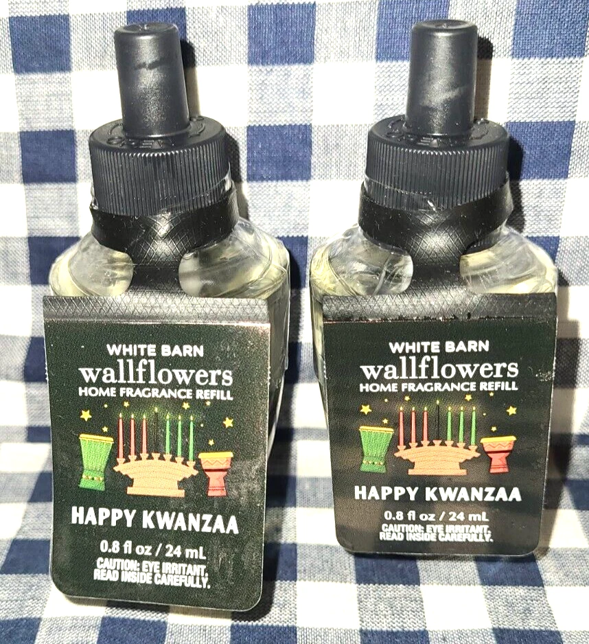 NEW 2-Pack FRANKINCENSE & AMBER Kwanzaa Wallflower Refill Bulb Bath & Body Works