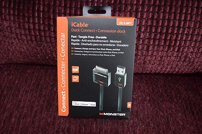 MONSTER DOCK CONNECT ICABLE FOR IPHONE IPOD AND IPAD NEW IN SEALED BOX