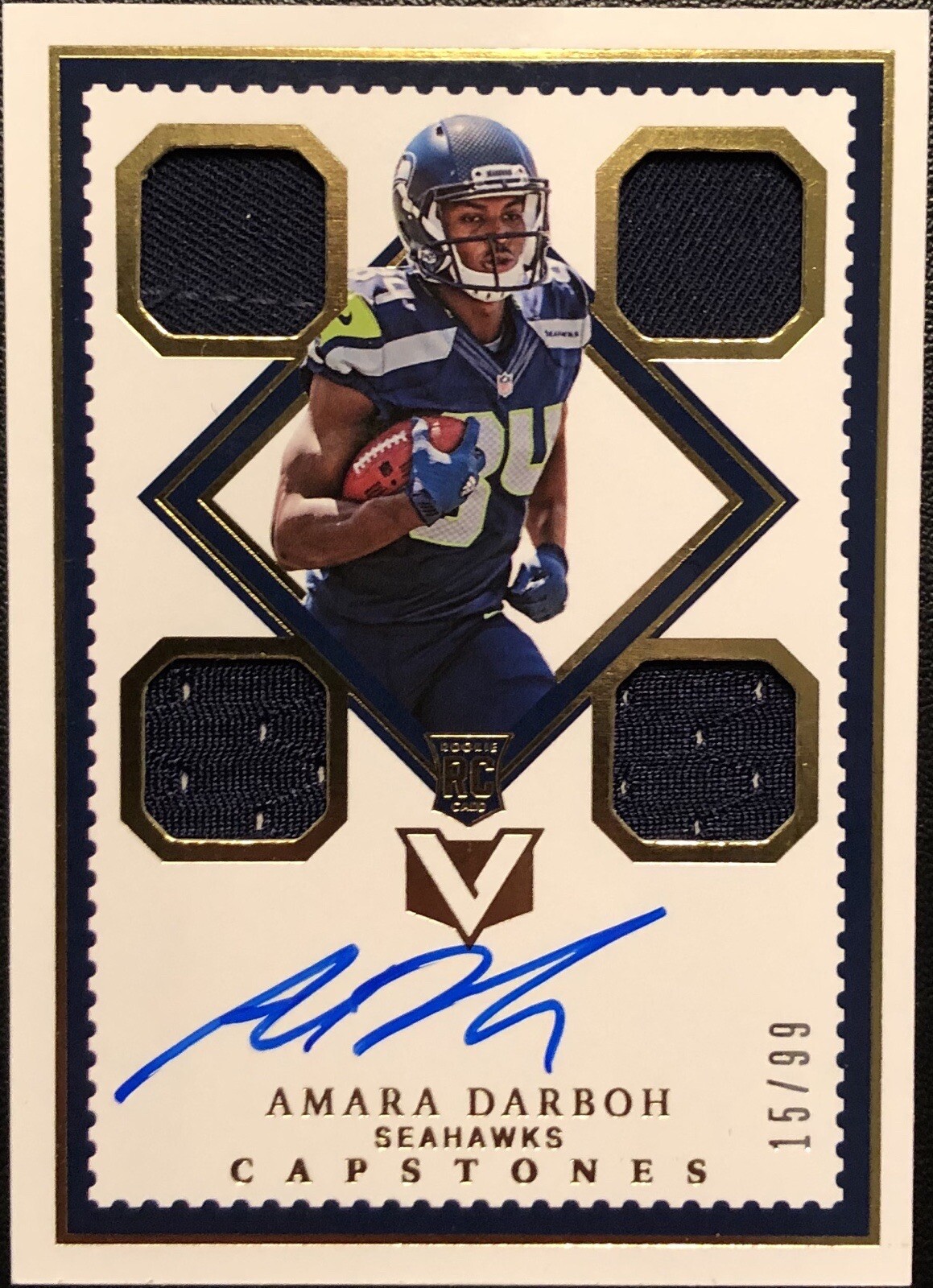AMARA DARBOH - 2017 Panini Vertex Capstones Quad Patch Auto RC #15/99