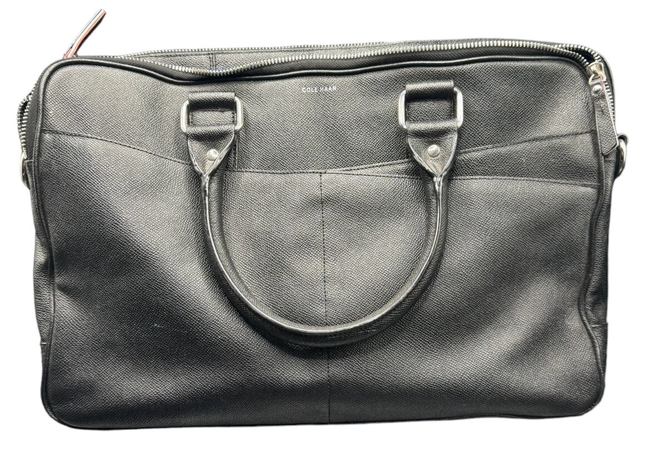 Cole Haan Maletín American Airlines Cuero Negro Bolso para Laptop Attache Pilot Foto 4 de 4