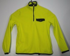 Polo Ralph Lauren Men Small Neon Yellow Fleece Pocket 1/2 Zip Pullover NWT