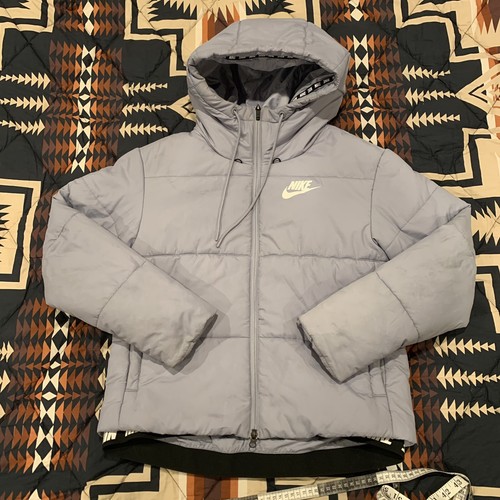 Blue Hooded Full Zip Puffer Jacket Size 