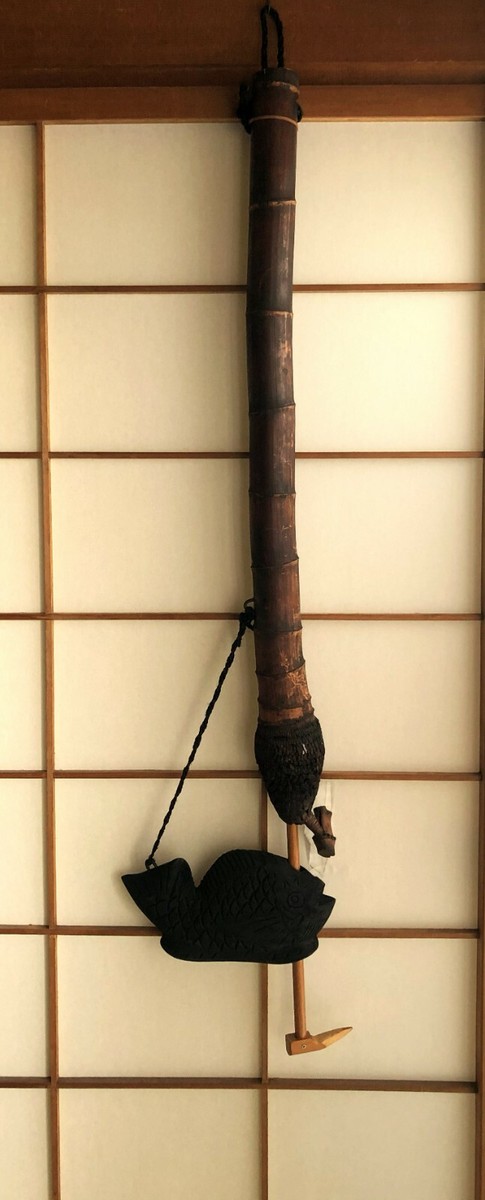 Japanese Vintage Pot-hook Jizaikagi Dining device with wood fish L
