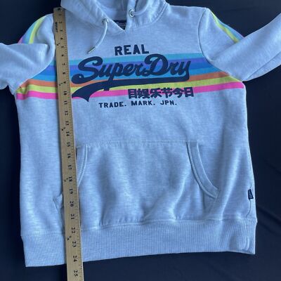 【Superdry】Superdry レトロ ストライプ ロゴ パーカー Superdry Logo Retro Rainbow Hoodie Womens Size 12 Striped