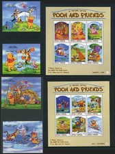 Antigua & Barbuda Disney Winnie the Pooh 6 stamps sheets MNH - A year & seasons