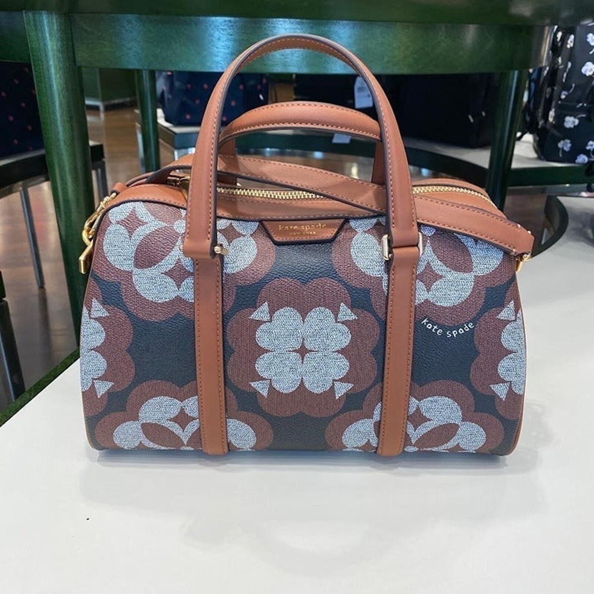 Kate Spade Flower Monogram Eleanor Medium Satchel K9786 | eBay