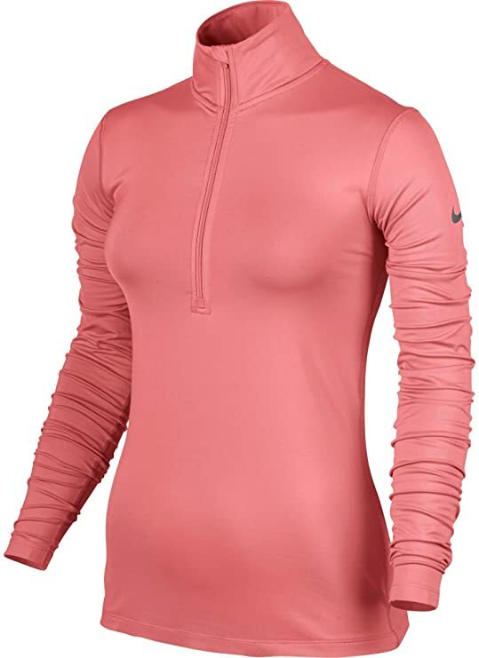 nike women's pro warm half zip long sleeve shirt