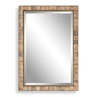 COCOS 40'' IRON FRAME INLAY COCONUT SHELL WALL VANITY MIRROR UTTERMOST 09751