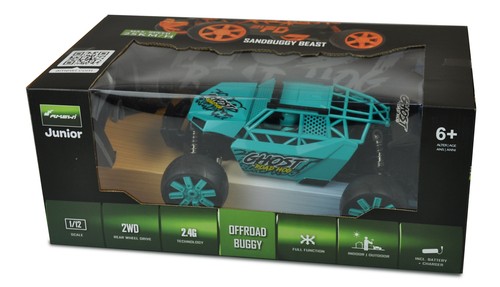 Amewi RC Sandbuggy Ghost 1:12 RTR 2,4GHz, 2WD, türkis/schwarz - Bild 8 von 8