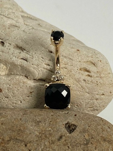 3Ct Cushion Cut Lab Created Diamond Navel Belly Button 14k Yellow Gold Finish - Picture 4 of 4
