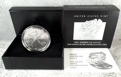 2023-W $1 American Silver Eagle Box, OGP & COA, Uncirculated