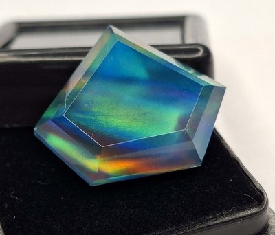 Natural Fancy Cut 13-15 Ct Fire Opal Doublet Certified Loose Gemstone RK724