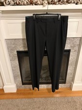New Alfani Men's Black Slim Fit Dress Suit Pants Size 36W 32L