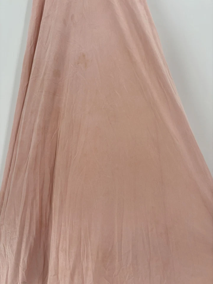 Camisón vintage Lily of France para mujer rosa mediano maxi sin mangas encaje satinado Foto 3 de 4