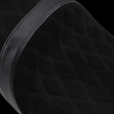 DS Faux Suede Diamond Stitch Low Profile 2 Up Seat 6 Gal HD Street Glide 08-23