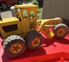 Tonka Vintage Yellow & Black Pressed Steel Road Grader Construction Toy