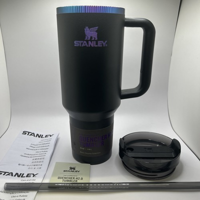 #ad Brand New Stanley 40 oz Quencher H2.0 Tumbler w box color BLACK CHROMA $37.00