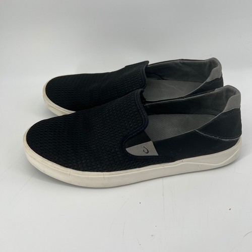 OluKai Men's US Size 9 Laeahi Black Mesh Slip On Sneakers Shoes - Picture 3 of 7