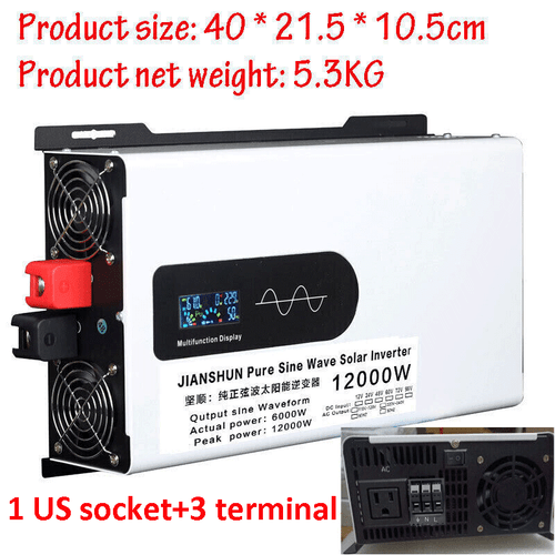 6000W 8000W 10000W 12000W Pure Sine Wave Inverter 12V 24V 48V 60V 72V 96V 110V - Picture 24 of 35