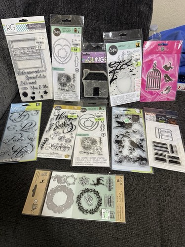 11 Packages of Clear Scrapbook Stamps Various Brands Designs
