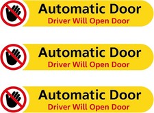 Automatic Door Sticker, 3Pcs Driver Will Open Doors Sign Car Decal, Auto-Door...