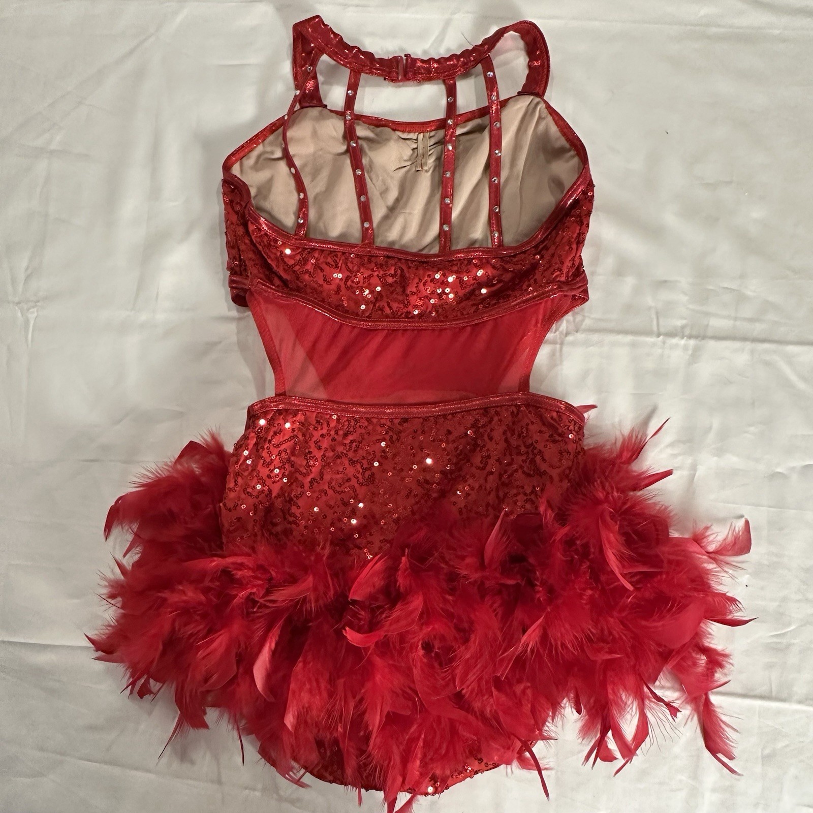 Balera Performance Strappy Red Sequin Leotard Fea… - image 10