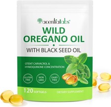 Resilia Oregano Oil Capsules 120 Count 6000mg Oil of Oregano with Black Seed oil
