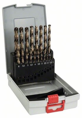 Bosch Metallbohrer-Set HSS-Co (Cobalt-Legierung), ProBox, 19-teilig, DIN 338, 1-