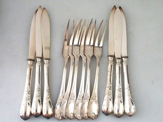 Versilbertes Obstbesteck Christofle 6 Messer 6 Gabeln
