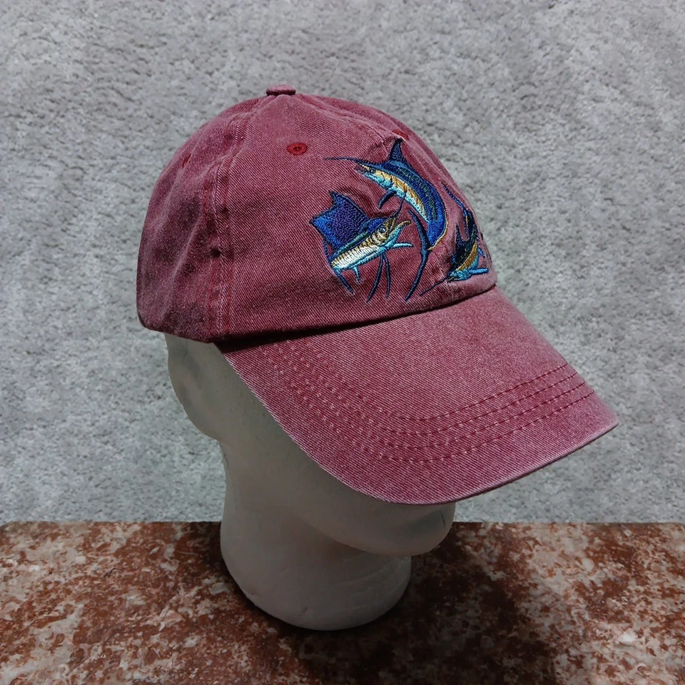 Gorra de colección Guy Harvey gorra larga correa trasera bordada marlín pesca Foto 3 de 4