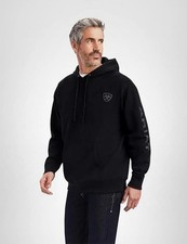 Ariat Black Logo Hoodie Sweatshirt Men's Size L Pullover Hooded Top