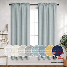 Teal Grey Curtains 63 Inch Length for Bedroom 52"W x 63"L Pack of 2 Sea Green