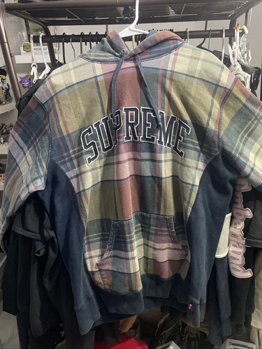 Pull à capuche vintage FW14 Supreme à carreaux taille XL rare occasion