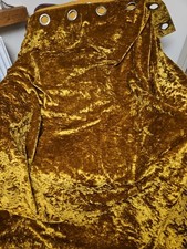 Paoletti Lined Pair of Curtains in Ochre/Gold Crushed Velvet W88XL85 inches 