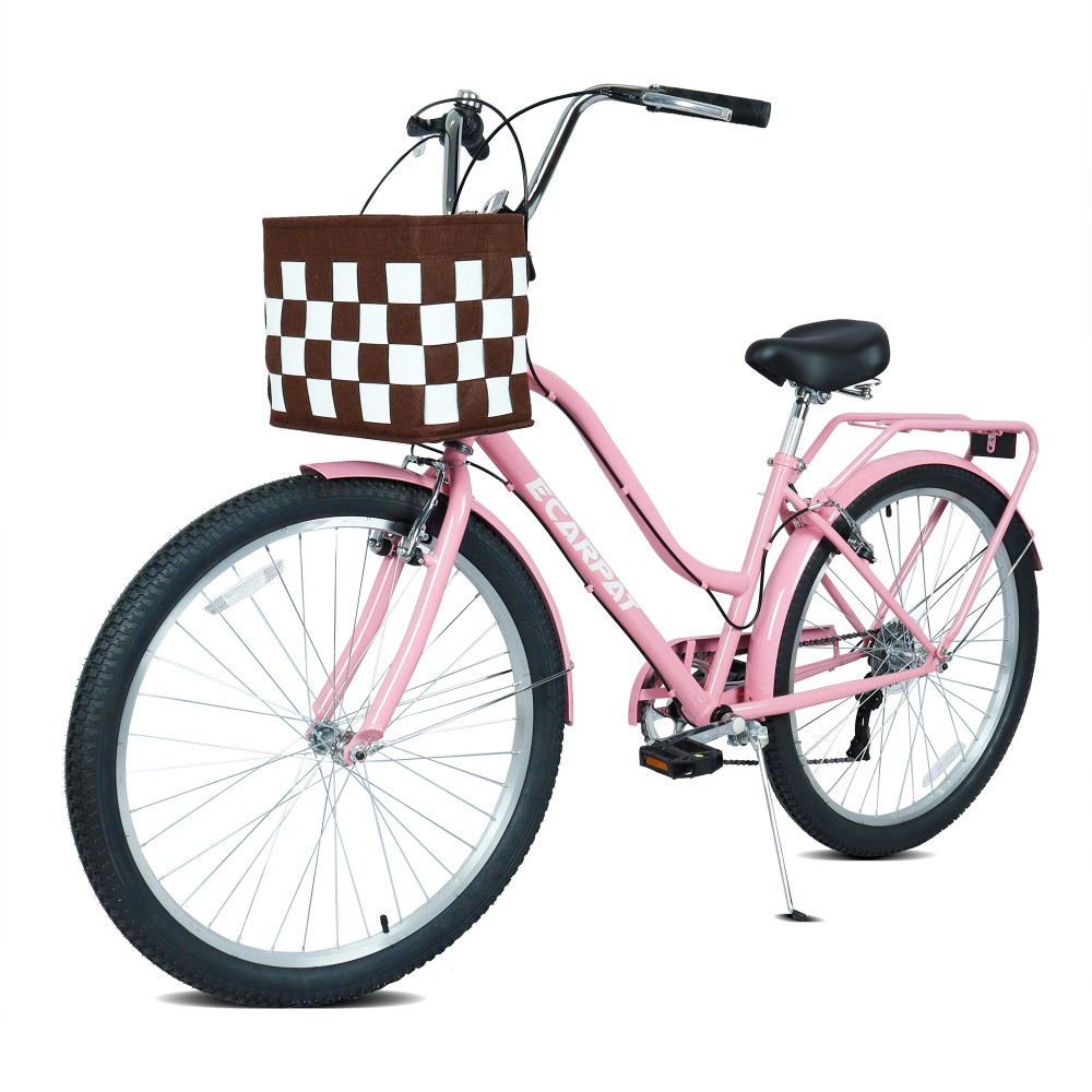 (New) 26" 7-Speed City Bike w/ Lock & Basket, Lightweight Alloy Wheels, V-Brakes (204.00 USD)