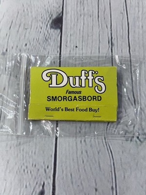 Duff's Famous Smorgasbord Virginia Beach Restaurant Vintage Matchbook NOS!