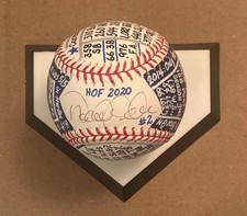 Derek Jeter Signed OML Baseball, VCBC SuperStats, Hand Painted, JSA