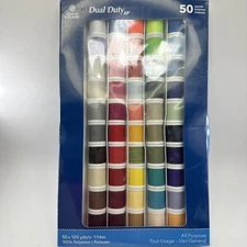 Coats & Clark Dual Duty XP All Purpose Thread Collection 50 Spool Count SEALED