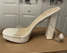 Women's Platform Chunky High Heels Square Toe Ankle Strap Heel Sandals
