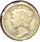 1919 D Mercury Dime VG Detail 0624 #8