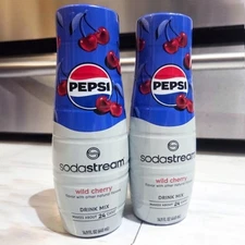 2x SodaStream 14.9 Oz. Pepsi Wild Cherry Drink Mix Beverage Syrup Soda Stream 