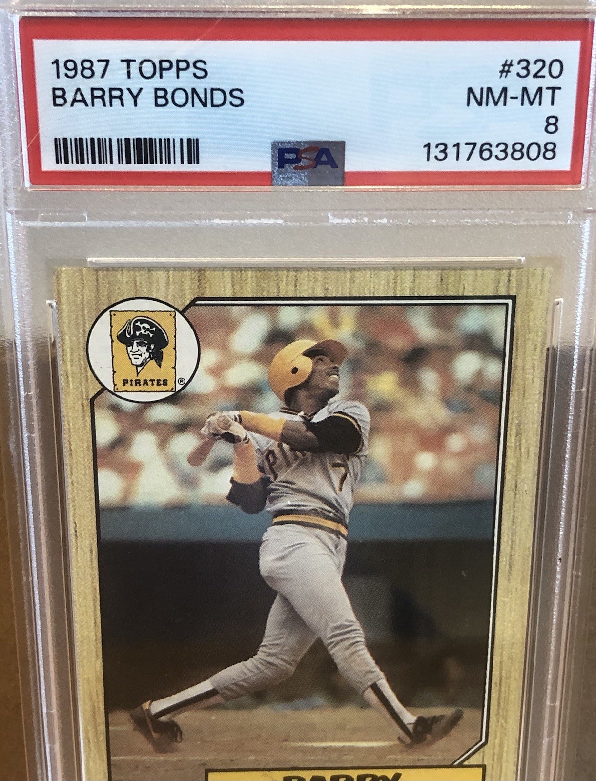 1987 Topps Barry Bonds Rookie Card #320 PSA 8 NM-MT view 2
