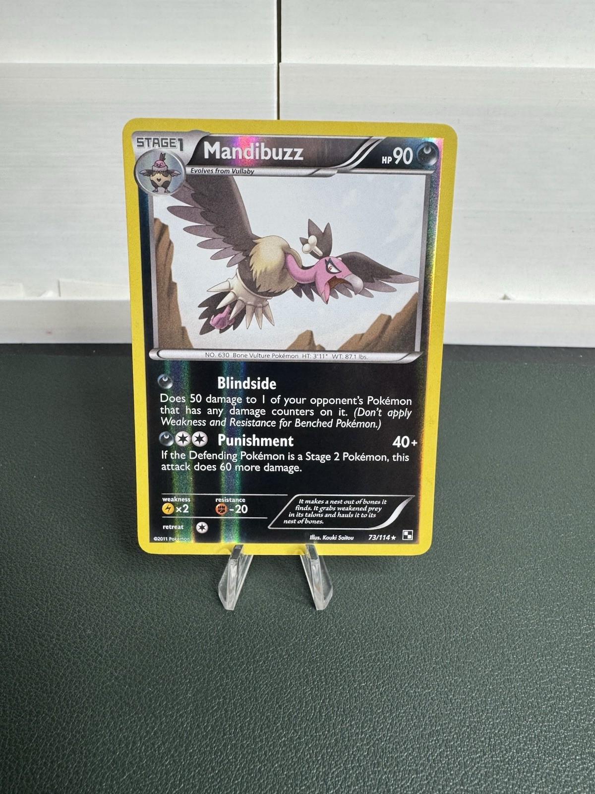 Mandibuzz 73/114 Black & White Base Set Pokemon Reverse Holo NM-MINT