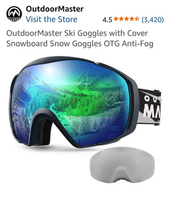 OutdoorMaster Ski Goggles OTG Anti-Fog With Cover Black Multicolor Snowboard