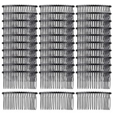 30 Pack Black Metal Hair Side Combs Slide Bun Holder with 20 Teeth DIY Headpiece