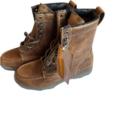 WearGuard Vintage Brown Leather Work Boots-oil Resistant-H2O Proof-Sweat Proof!