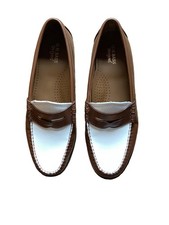 G.H. Bass Whitney Weejuns Loafers Two-Tone Brown White Leather Penny Shoes 8.5 M