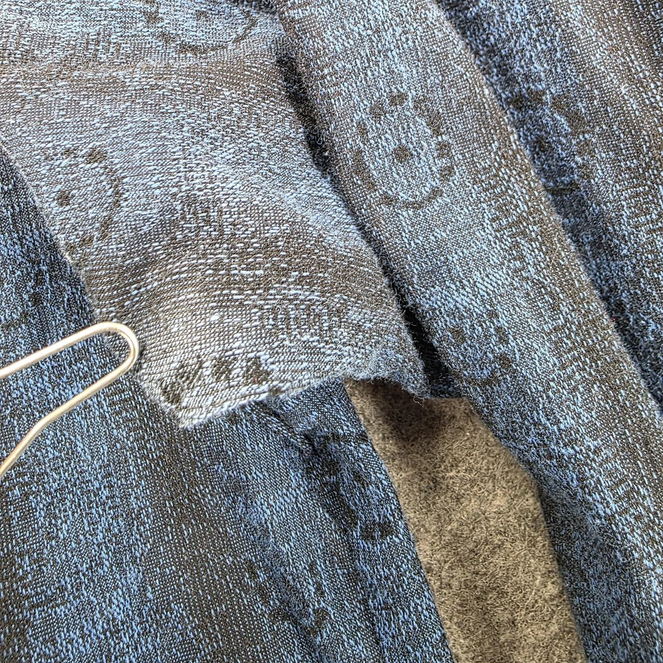 Luchiano Visconti 衬衫男式大号蓝色提花佩斯利长袖纽扣 — 第 3/4 张图片