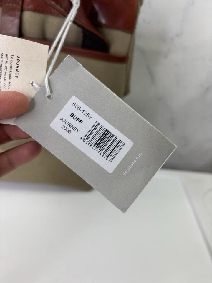 DUDU Vera Pelle Leather Canvas Crossbody Messenger Bag Postman Handbag Academia - Image 3 of 4