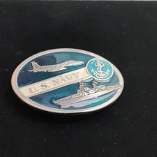 Source Unknown Silver and Blue Navy Emblem
